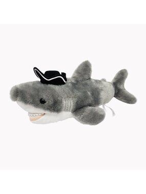 The Petting Zoo 16 inch Pirate Shark Plush Stuffed Animal Gray Soft Toy Hat